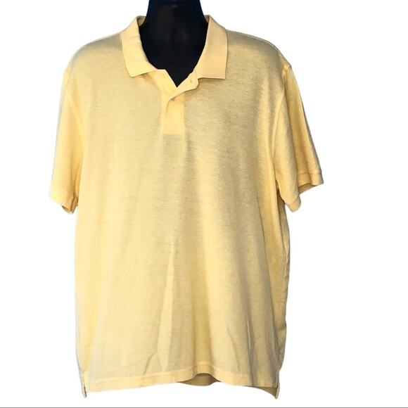Sun River Pique Polo Shirt Collared Yellow Short Sleeve Men’s Size XL - Picture 2 of 8
